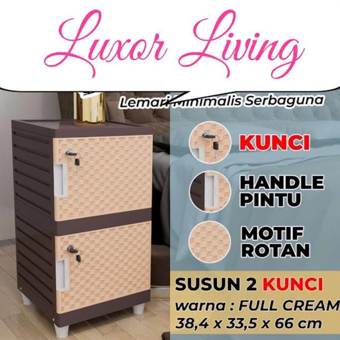 COD Lemari Plastik 1 Pintu Susun 2 Kunci KIngdom Slap Furniture