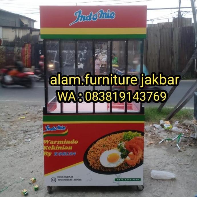 Terlaris Gerobak Indomie Kekinian/Gerobak Rombong/ Gerobak Kayu Jati Belanda