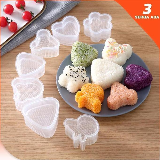 Nosting- Cetakan Nasi 1 Set Isi 6 Gratis Sendok Nasi / Cetakan Nasi Bento Karakter / Cetakan Sushi D