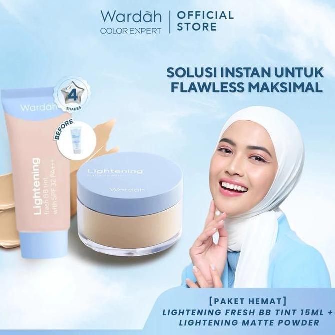 Xplus+- Wardah Paket Lightening Complexion Set - Wardah Lightening Fresh Bb Tint 30 Ml + Wardah Ligh