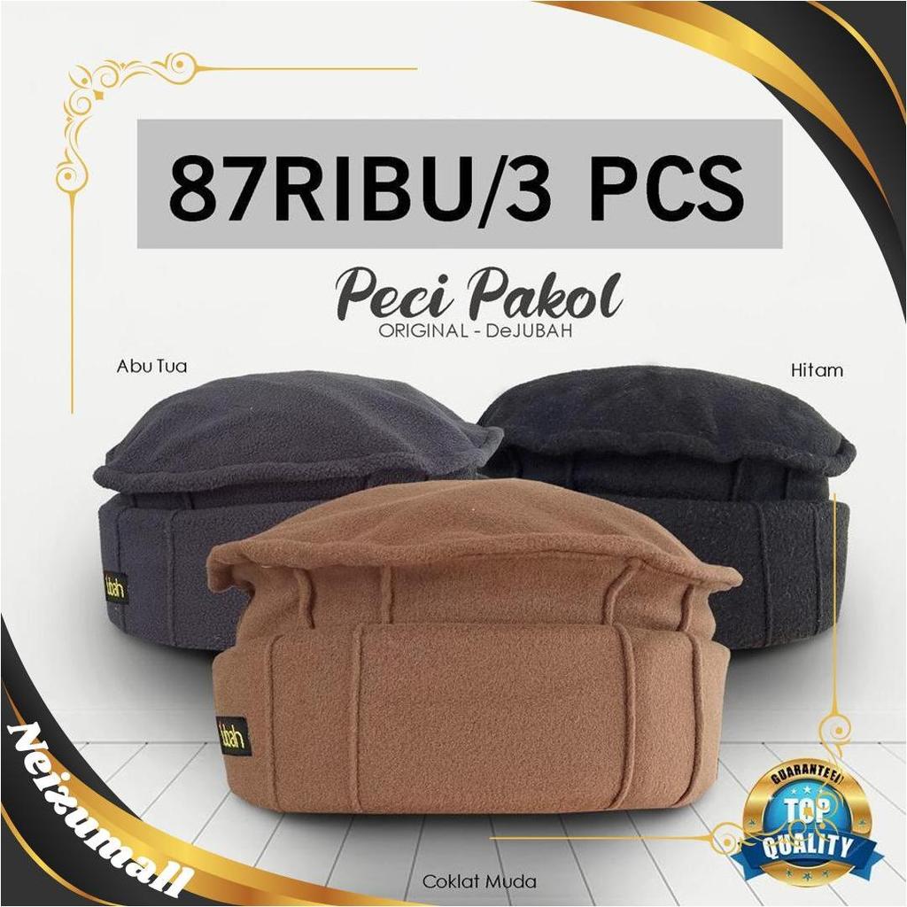 Paket 3 Pcs / Peci Dejubah / Peci Sholat Peci Pakol Taliban / Peci Kopiah Taliban Afghanistan / Peci