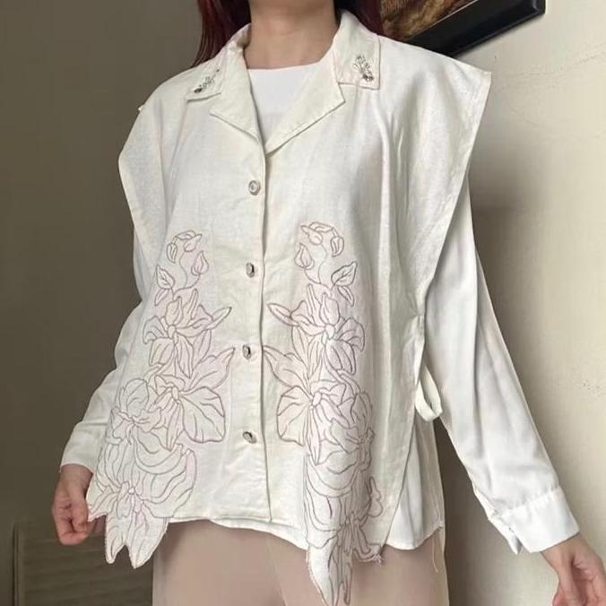 Jennie Vest Bkk Top Hanya Vest Atasan Katun Brokat Bolong Luaran Wanita Korean Style By Biel The Lab