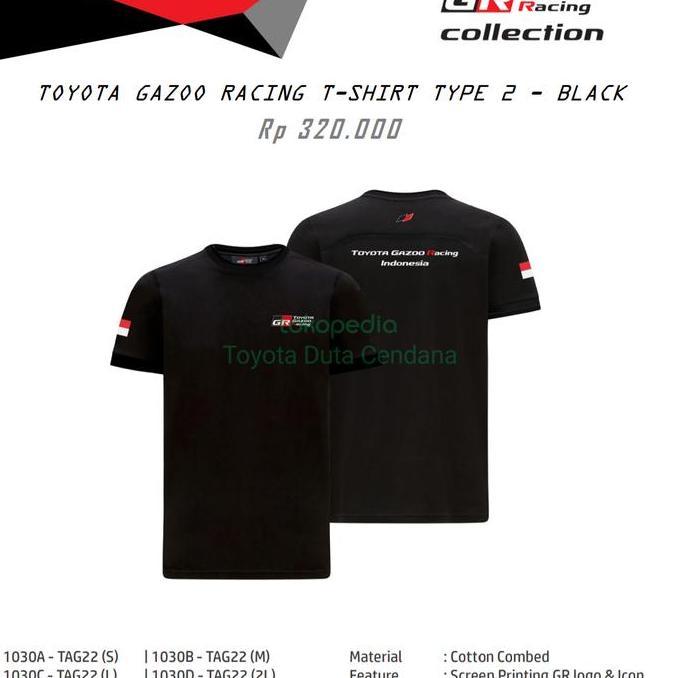 toyota Gazoo racing T-shirt type 3 -black kaos gazoo racing hitam Original