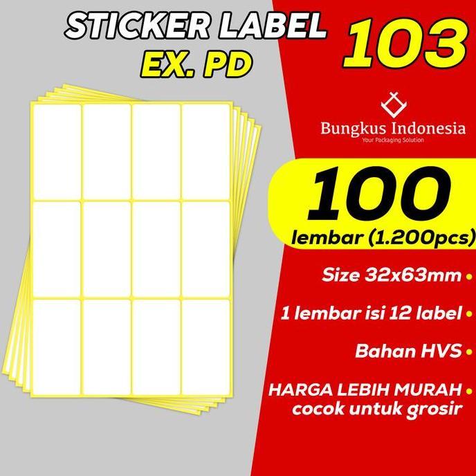 Ready stock Sticker Label 103 / Label Undangan / Stiker Buku 100 Lembar