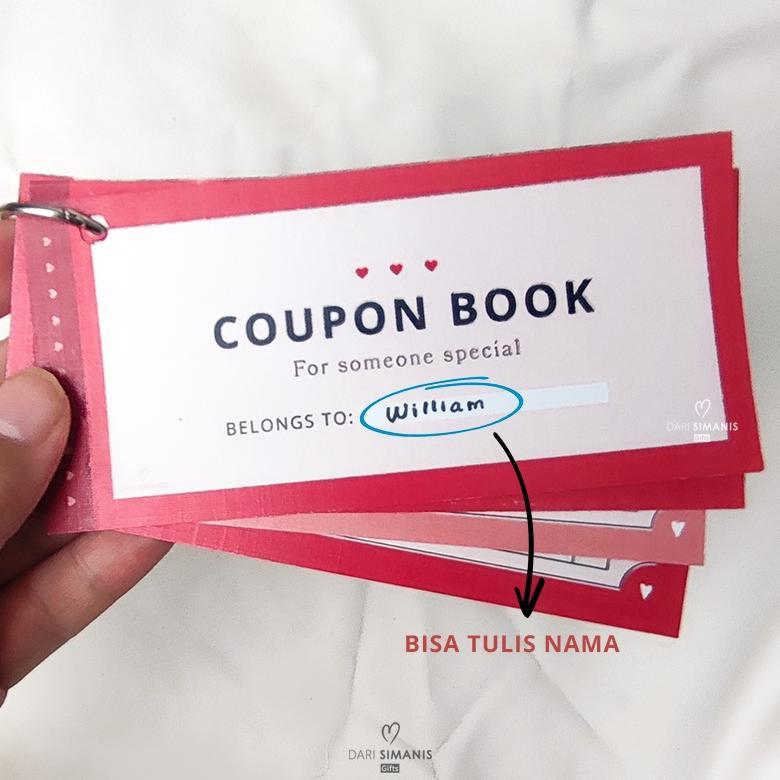 Love Coupon Book - Free Box - Love Coupon Kado Valentine Hadiah Pacar Kupon Original
