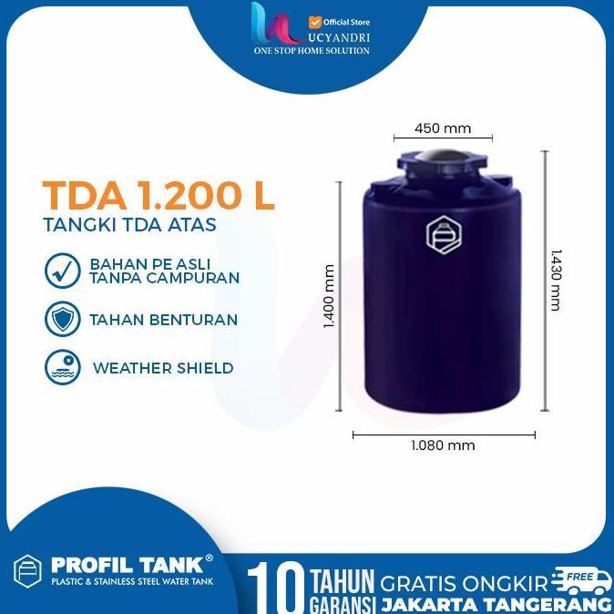 Terjangkau Tangki Air Profil Tank 1200 Liter Tda Tandon Toren Air Original