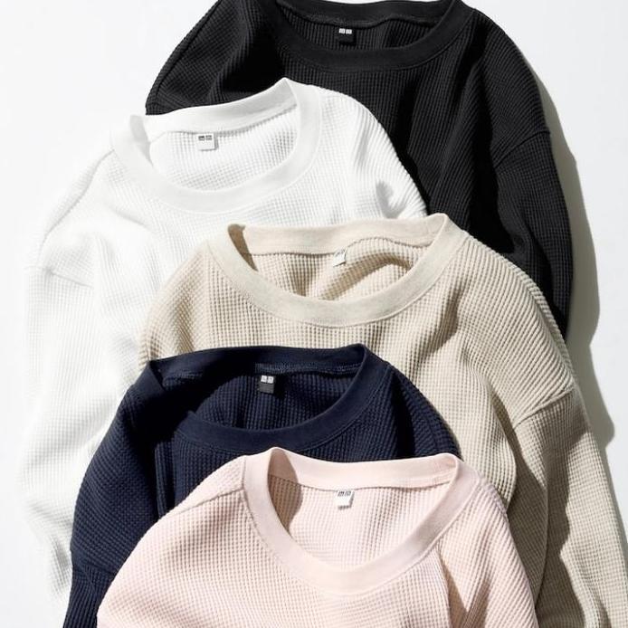 Ready Tshirt Waffle Lengan Panjang UNIQLO ORIGINAL Jastip