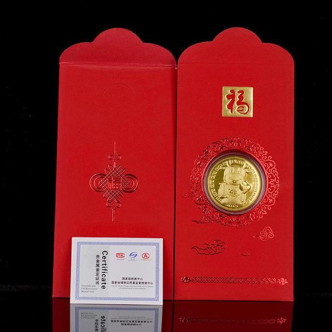 Sandto- Angpao Emas 2021 Shio Kerbau Model C / Angpao Berlapis Emas Au999