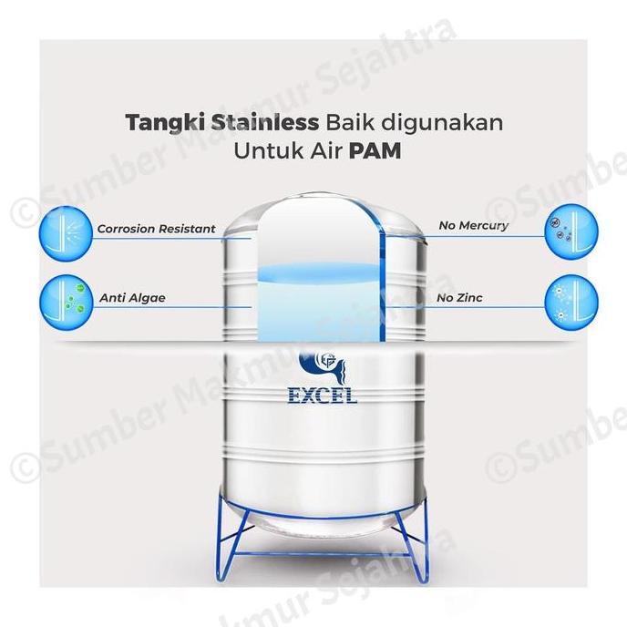 Terjangkau Tangki Air / Tandon / Toren Excel Stainless 800 Liter - Gs 1000