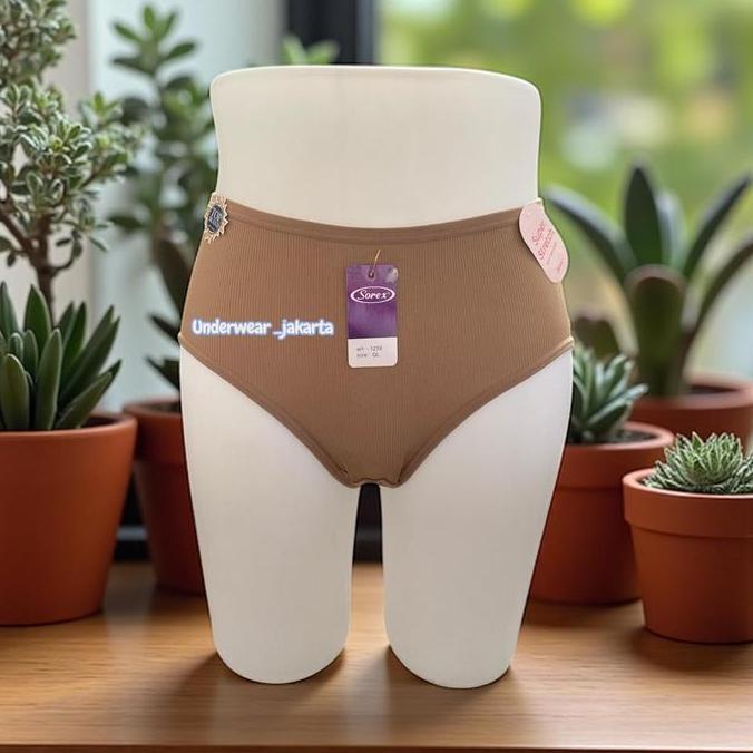 DF45 - CD Wanita Sorex 1258 Midi | Bahan Stretch Motif Salur Nyaman 9 Warna