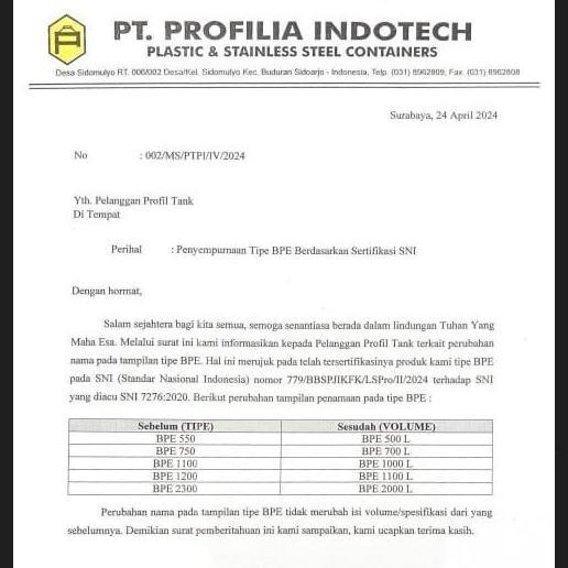 Diskon Profil Tank Bpe 700 Kapasitas 700 Liter Tangki Air Toren