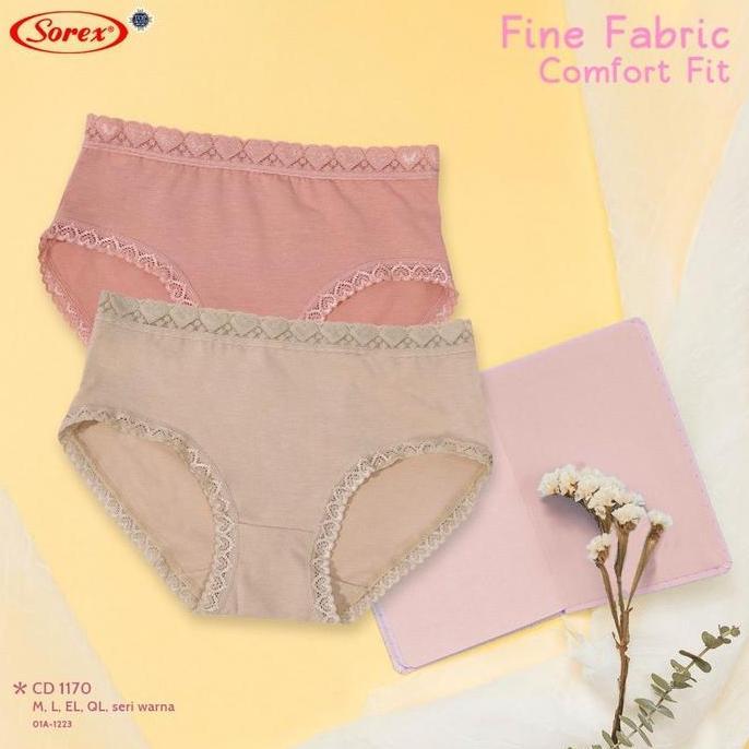 DS347 - 6pcs | Celana Dalam Sorex Renda Wanita 1170 Bahan Katun Adem Lembut - CD Perempuan Cutting M