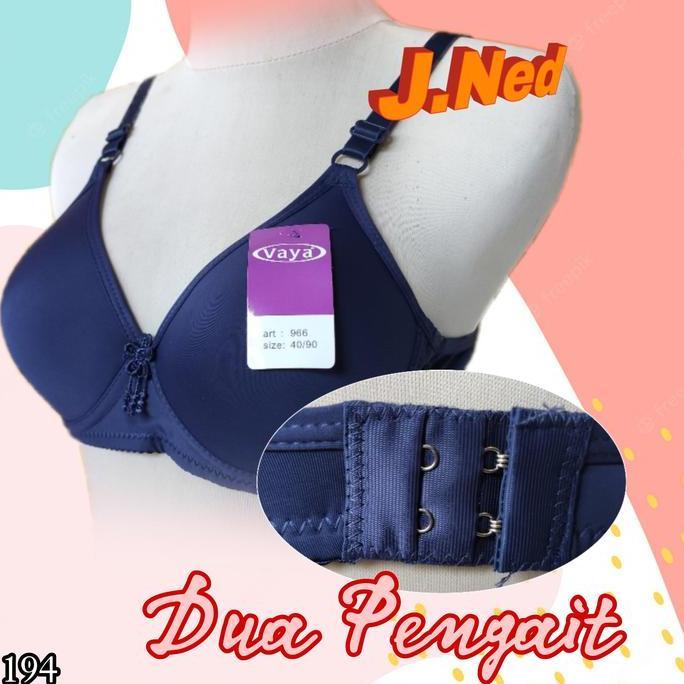 DE90 >> J194 Vaya Bra Wanita Busa Tanpa Kawat Cup Sedang (B) Size 34-40 Dua Pengait