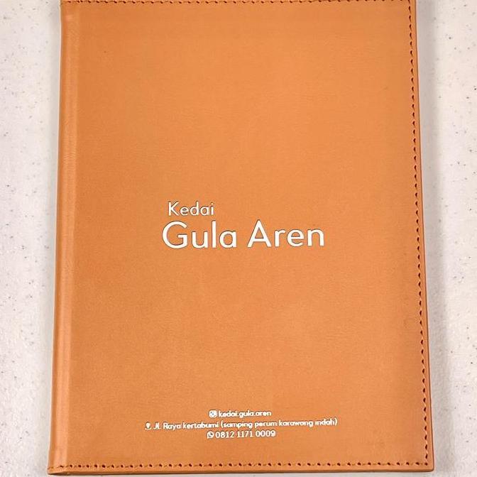 New | Custom Buku Menu Restoran Kulit Side By Side A4 Menu Cafe Coffee Shop