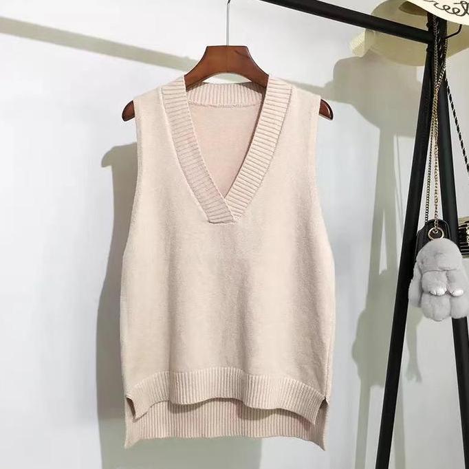 DV96 - ROMPI RAJUT WANITA POLOS KOREA Basic Panjang Tebal Atasan Rajut Korean Grey