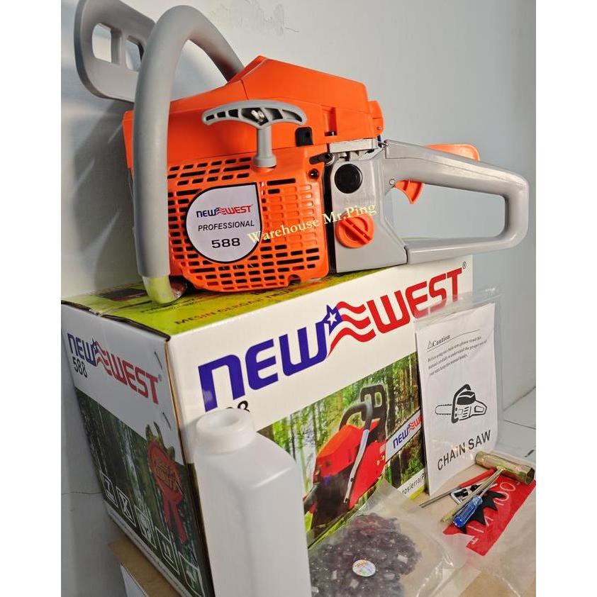 New West Gergaji Mesin Chainsaw 588 Bar 22 inch