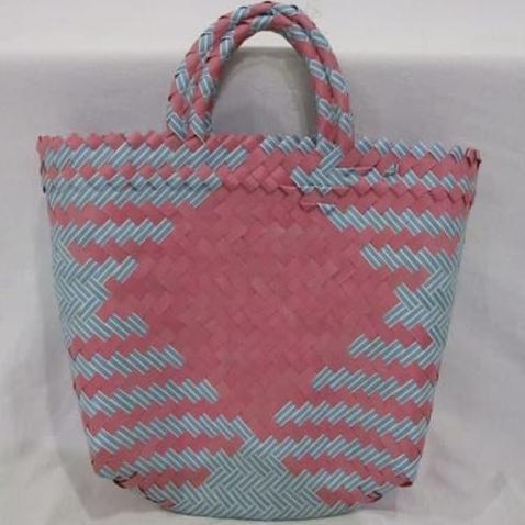 Keranjang belanja Mini Anyaman Plastik Warna/Tas Pasar/Kantong Belanja