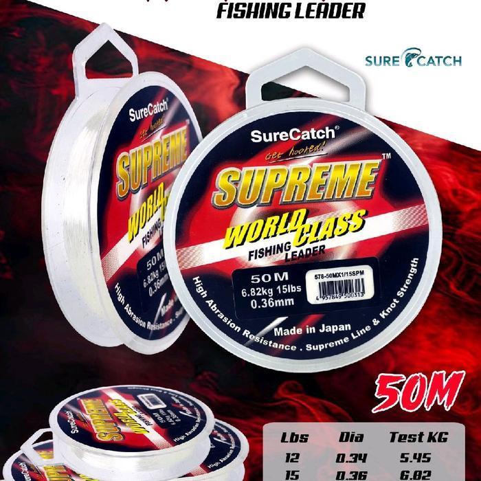 (Promo) Senar Pancing Surecatch Supreme 50M Senar Leader Bestseller
