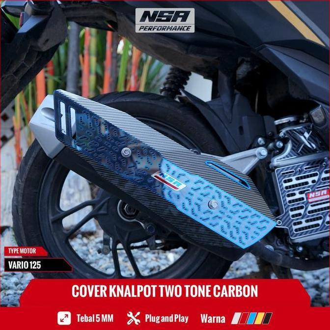 NSA COVER KNALPOT VARIO 125 150 DOFF & CARBON SERIES TUTUP KNALPOT VARIO 125 150 TAMENG KNALPOT VARI