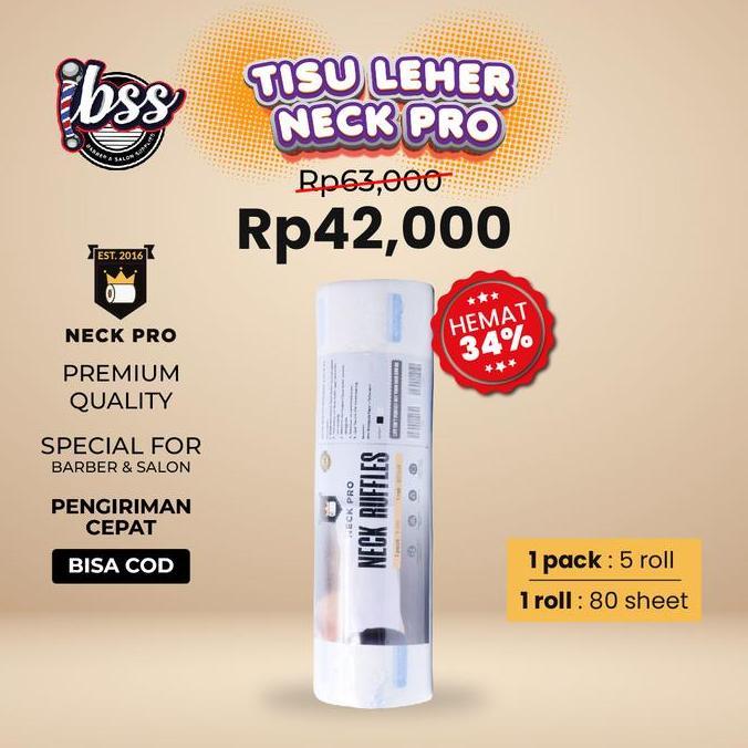 Wscx- Neck Pro Tisu Leher Barbershop Premium  1 Slop / Tisu Leher Hitam / Tisu Leher Putih / Paket T