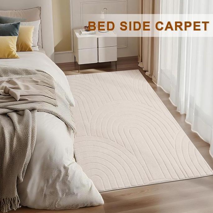 Fmly- Sanhome Karpet Bulu Nyaman (Kaki Kosong Nyaman): Dasar Anti-Slip Berkualitas Gaya Minimalis Le