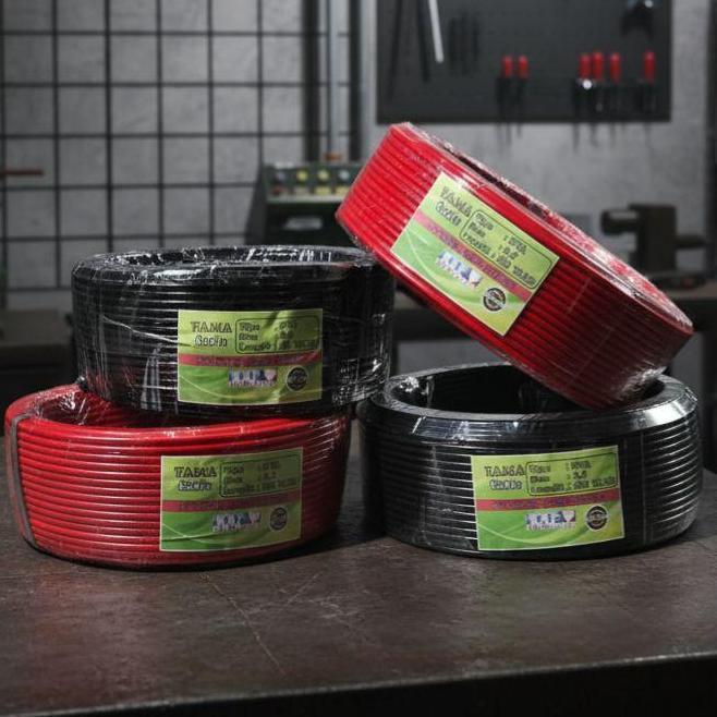 Paket Sepasang 2 Roll Merah Hitam Kabel Listrik Tama Kawat Tembaga Campuran Tunggal. Kabel Instalasi