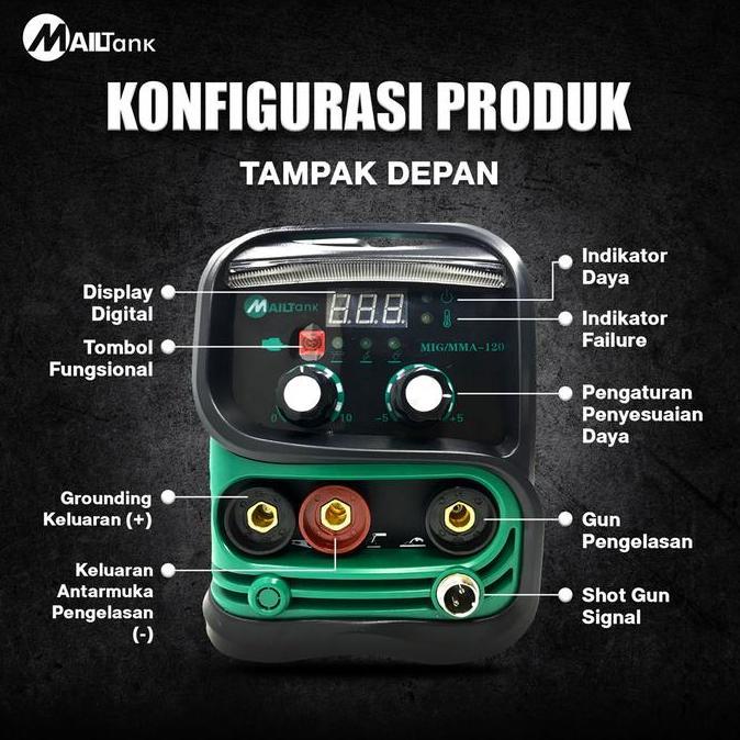 Procing- Mesin Las Mig/Mma Mailtank Mesin Las Mig Mailtank Sh353G Mig120 450 Watt