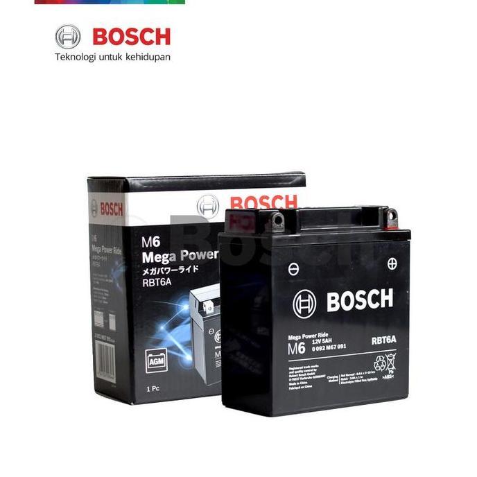 Aki Motor Mio Sporty, Mio Smile, Mio Karbu, Supra Lama Bosch RBT-6A