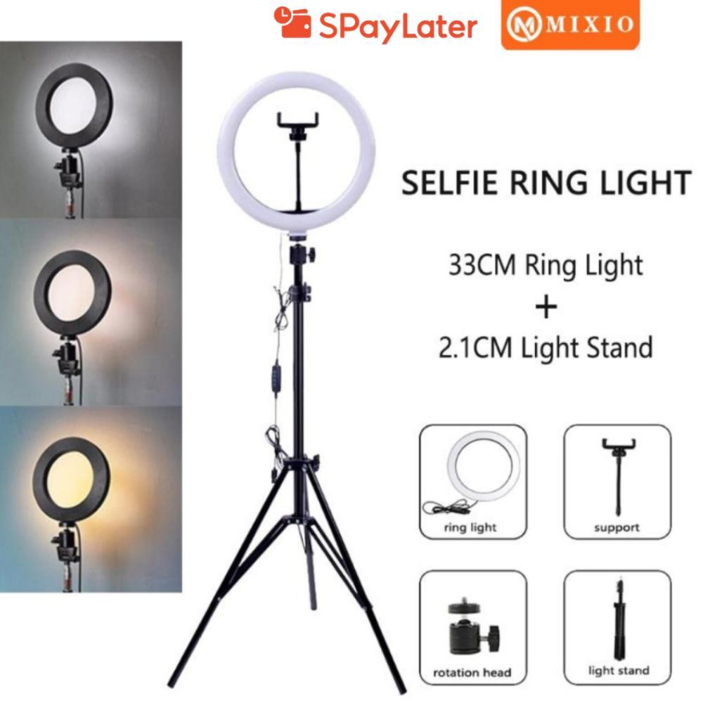 MIXIO Ring Light 33cm + Light Stand Tripod 2M Selfie Livestreamer