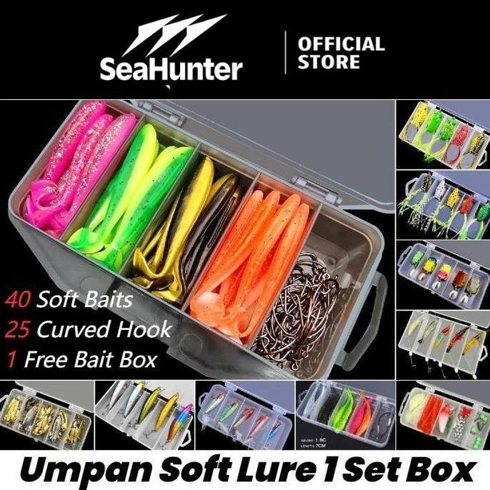 SeaHunter Umpan Soft Lure 1 Set 66pcs 5pcs 10 pcs SET, RYOBISEASIR Soft frog Umpan Pancing Soft Bait