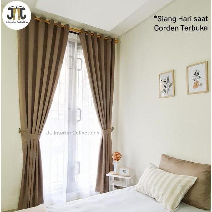 Fmly- Gorden Hotel Blackout Premium Tebal Hordeng Minimalis Korden Gordeng Jendela Pendek - Dimout C