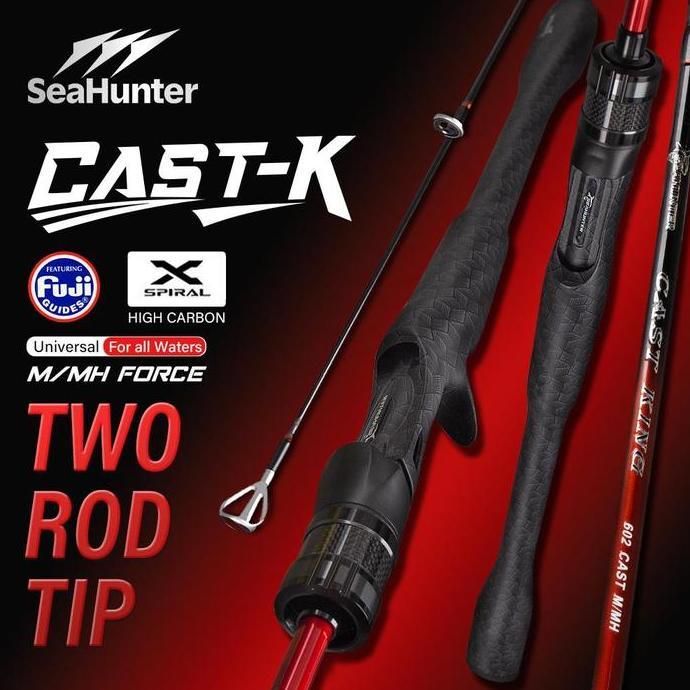bavirohenam - seahunter cast king joran pancing karbon tinggi 18cm/198cm m/mh two rod tips fuji o ri