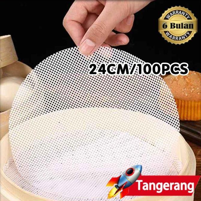 RETEKNO 10pcs Alas Kukusan Silikon / Alas Kukusan Anti Lengket /Alas Kukusan Kue Basah 20/22/24cm