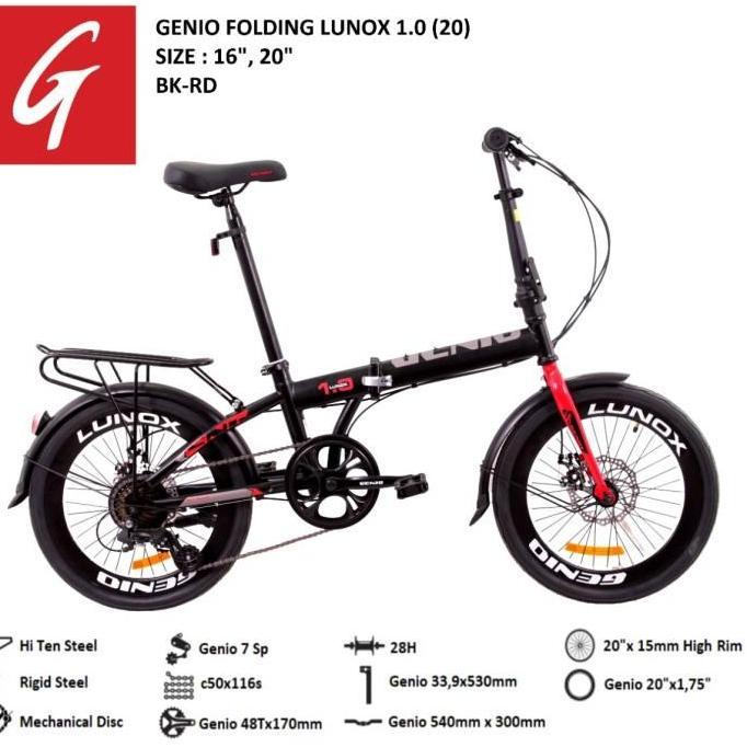 Terlaris Full Rakit Sepeda Lipat Genio Lunox 20 Termurah Bs Cod Kredit Cicilan