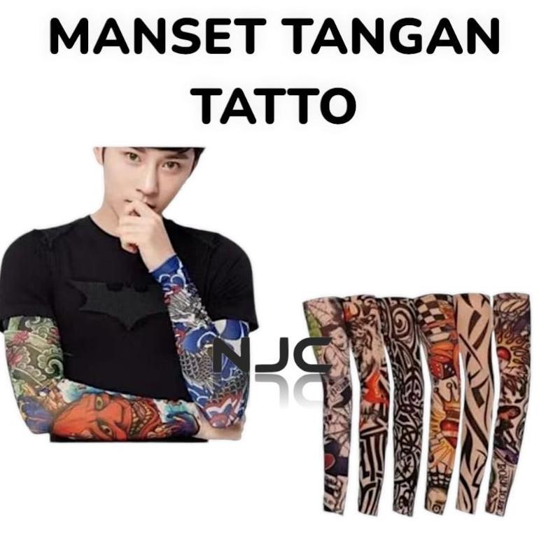 3 Barang/PCS Manset Tangan / Deker Tangan Panjang Pria Keren Tato Tatto Random FYP