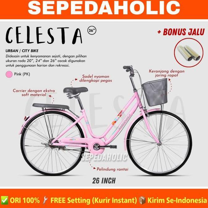 Terlaris Sepeda Keranjang Mini Anak Dewasa Ctb Genio Celesta 26 Inch By United