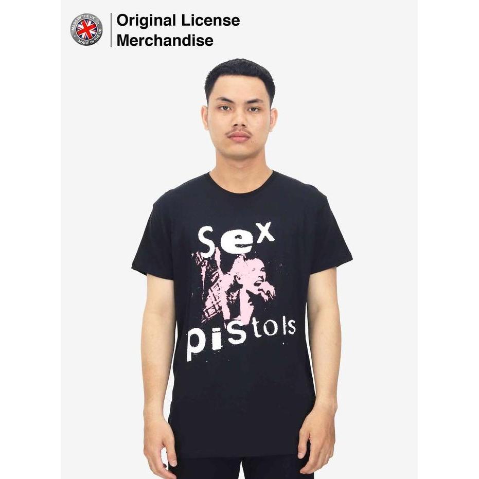 Kaos Baju Hitam Katun Pria Wanita Band Musik SEX PISTOLS Sex Typo