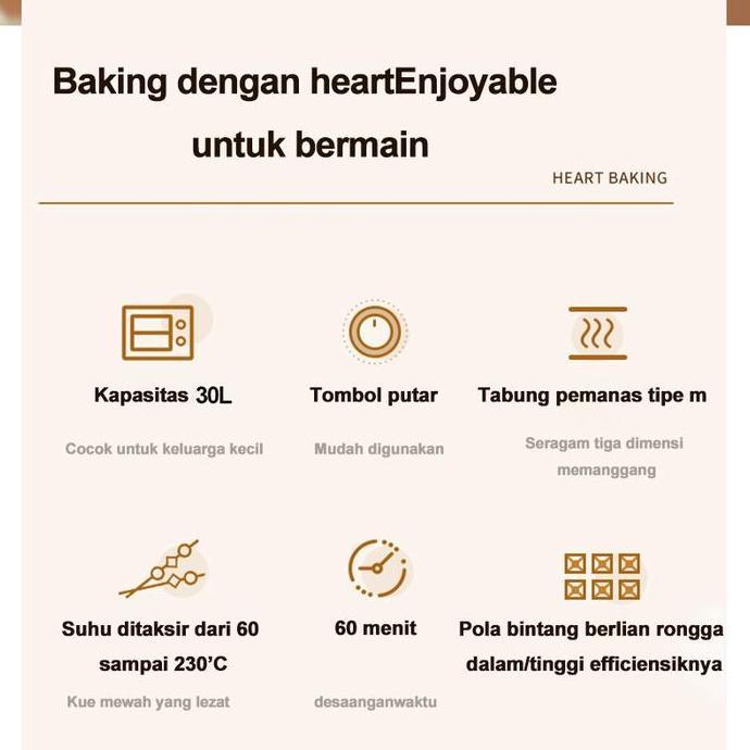 Ready Tixx Oven Listrik 30L 700W Hemat Energi Multifungsi Rumah Tangga Mini Cocok Untuk Kue Roti Piz