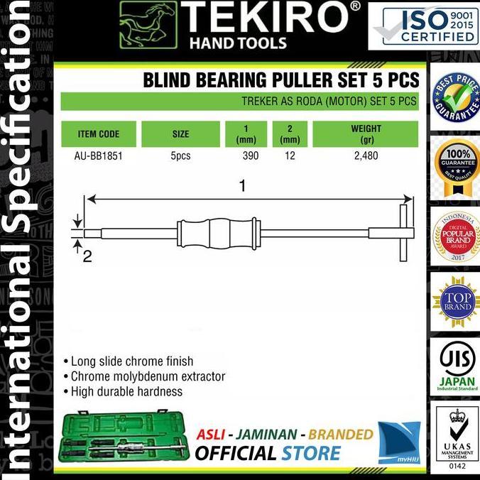 Treker Laher Bearing Dalam 5 pcs - Blind Bearing Inner Puller TEKIRO