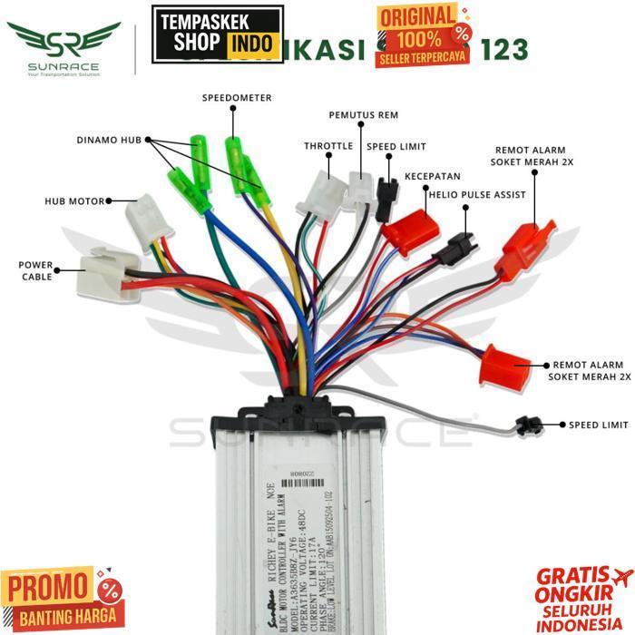Exclusive Controller / Kontroler Sepeda Listrik Sunrace Original 48V / 60V / 72V Universal