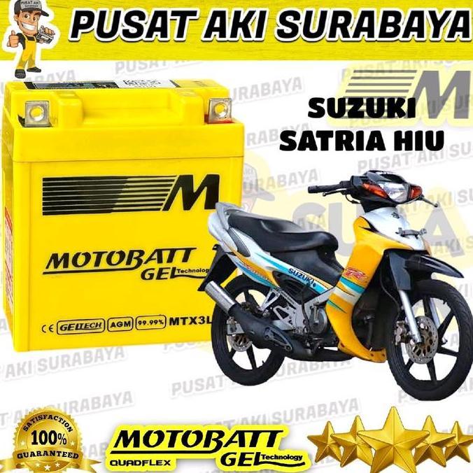 Promo JAMINAN ORI MOTOBATT MTX3L ACCU GEL AKI MOTOR SUZUKI SATRIA HIU SATRIA S KAWASAKI NINJA 150 YA