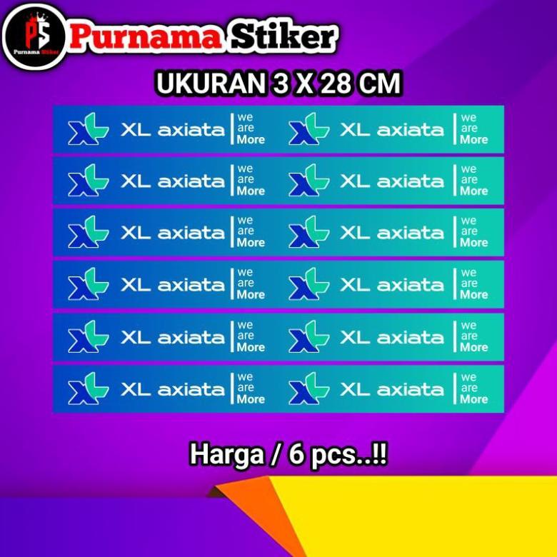 Dy ( 6 Pcs ) Setiker Etalase Konter Pulsa Gambar Logo Provider Indosat Xl Telkomsel Tri Smartfren Te