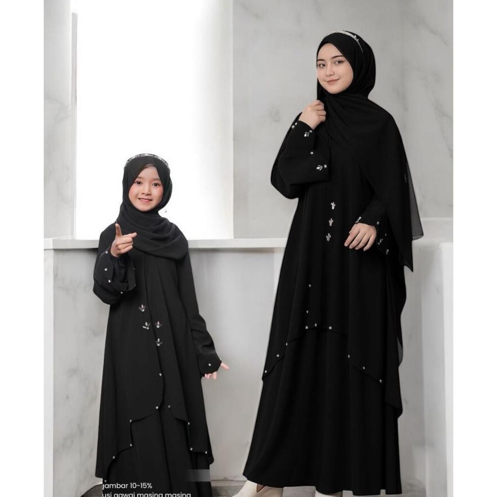Limited Shabira Dress Gamis Couple Ibu Anak Perempuan Bahan Ceruty Set Mom And Kids Baju Couple Leba