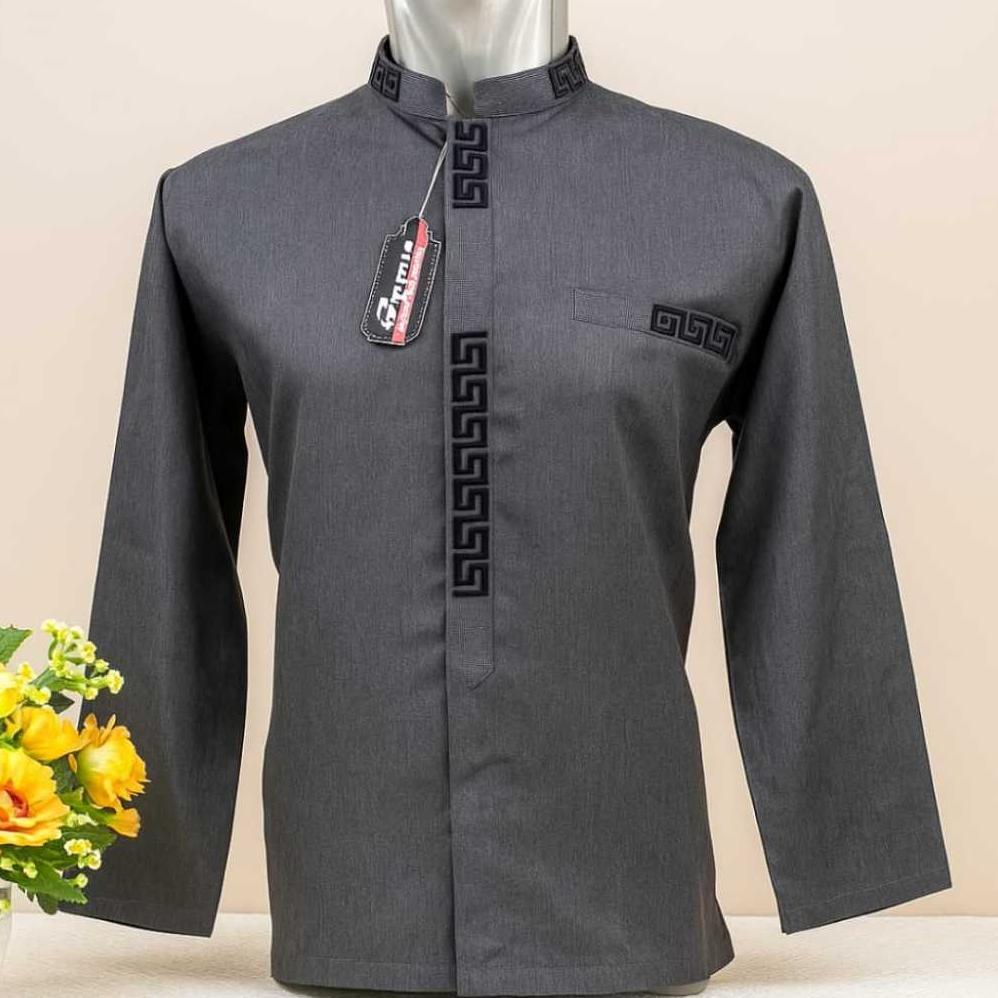 Terbaru Baju Koko Pria Dewasa Motif Bordir Bahan Katun Madinah Adem Dan Lembut
