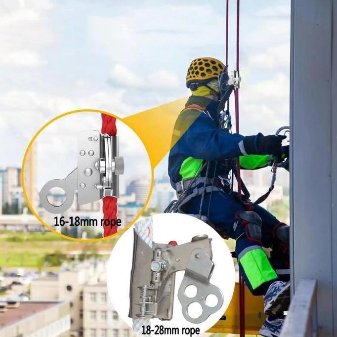 AKARAY Safety Rock Climbing Arborist 16-20mm Caving Roof Tree Arborist Rope Grab Outdoor