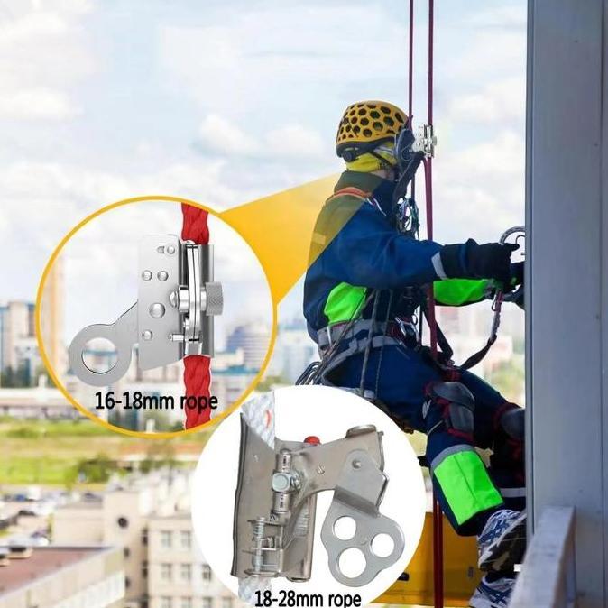 AKARAY Safety Rock Climbing Arborist 16-20/18-28mm Caving Roof Tree Arborist Rope Grab Outdoor