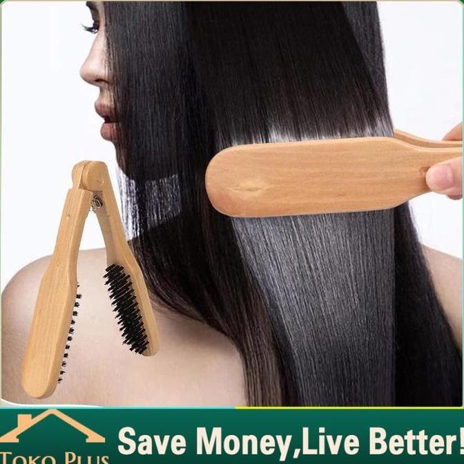 SHIRENLY Sisir Catok Kayu / Sisir Jepit / Sisir Pelurus Rambut Babylist Tanpa Listrik
