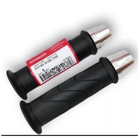 BESTPROMO GRIP MOTOR HAND GRIP MODEL STANDAR HONDA + JALU STANG STIR CHROME HANDGRIP HANDFAT HITAM H