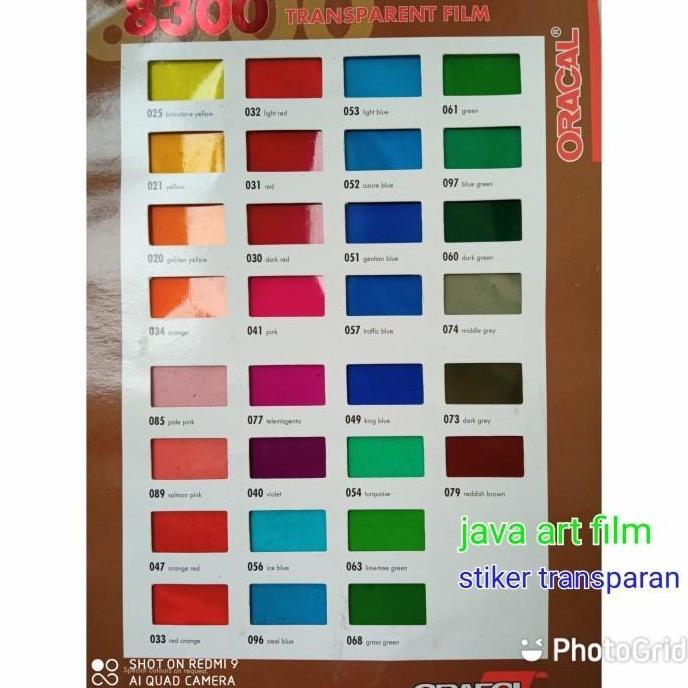 stiker oracal transparan 8300/stiker kaca warna/ ready oracal warna