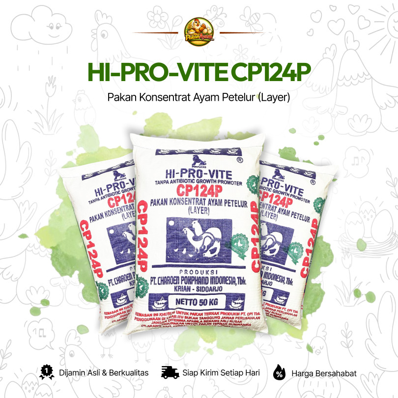 HI-PRO-VITE CP124P - Pakan Sentrat Ayam Petelur - Charoen Pokphand | Untuk Ayam Petelur (Layer) | RE
